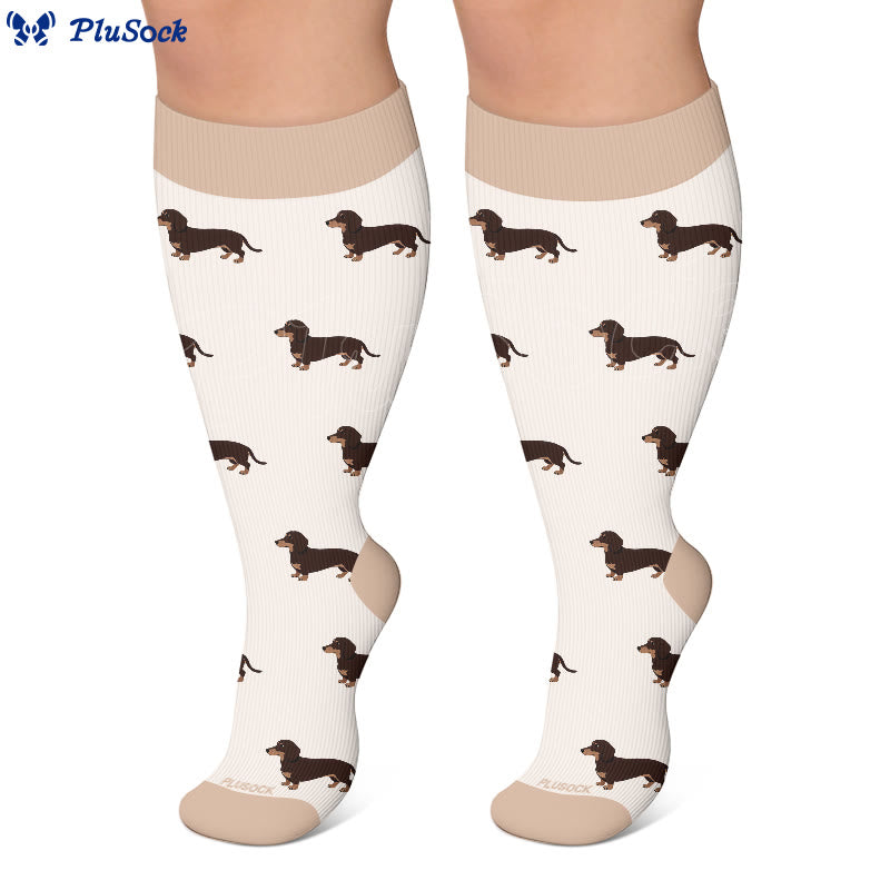 Plusock Plus Size Playful Puppy Compression Socks(3 Pairs) - image 4