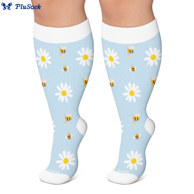 Plusock Plus Size Sunflower Compression Socks(3 Pairs) - image 2
