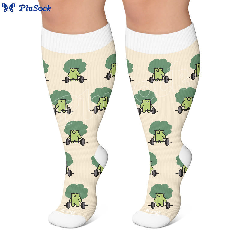 Plusock Plus Size Cute Veggie Fun Compression Socks(3 Pairs) - image 3