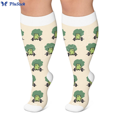 Plusock Plus Size Cute Veggie Fun Compression Socks(3 Pairs) - image 3