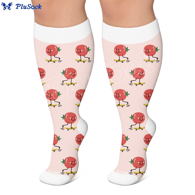 Plusock Plus Size Cute Veggie Fun Compression Socks(3 Pairs) - image 4