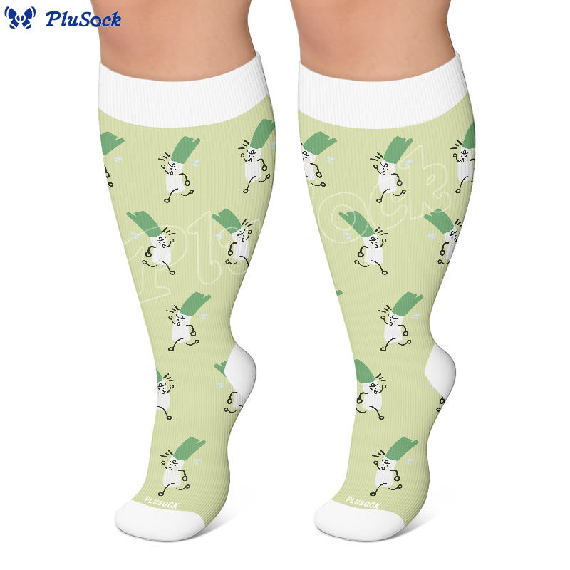 Plusock Plus Size Cute Veggie Fun Compression Socks(3 Pairs) - image 2