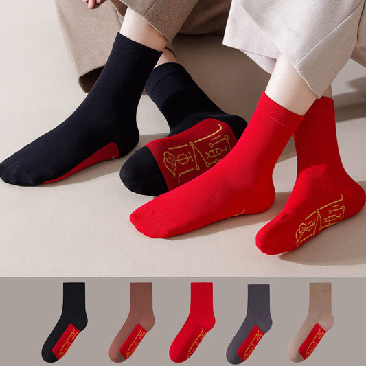 Plusock Elastic Cuff Quarter Socks(5 Pairs) - Multicolor - EU36-43(US3-9) - image 0