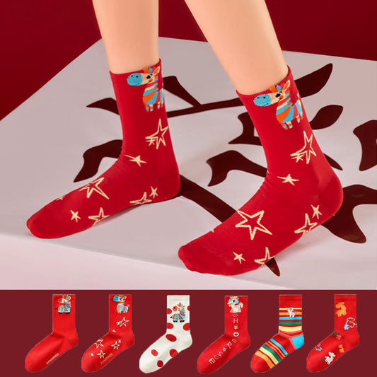 Plusock Rainbow Horse Quarter Socks(6 Pairs) - image 0