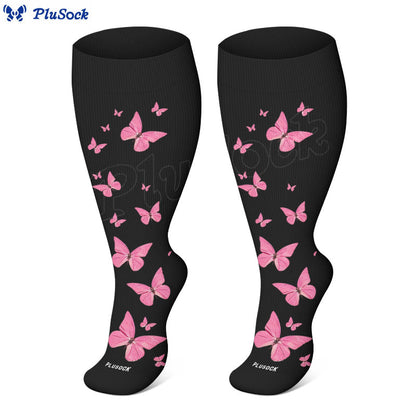 Plusock Plus Size  Butterfly Print Compression Socks - image 4