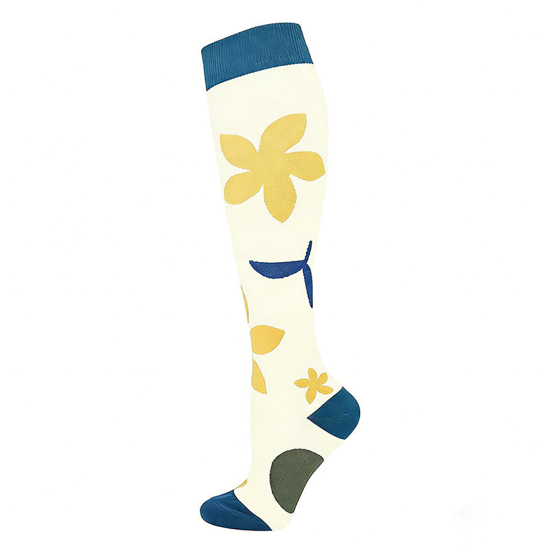 Plusock Graffiti Compression Socks(4 Pairs) - Apricot - EU40-44(US7-10) - image 2