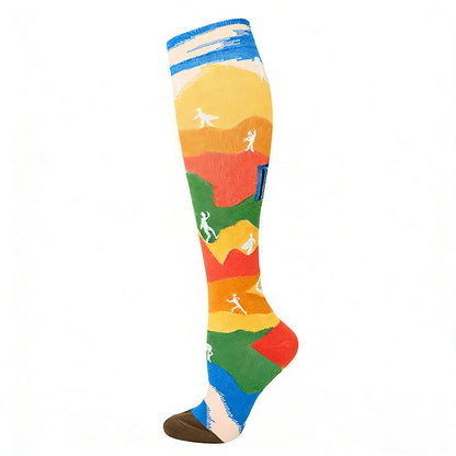 Plusock Graffiti Compression Socks(4 Pairs) - Yellow - EU40-44(US7-10) - image 5