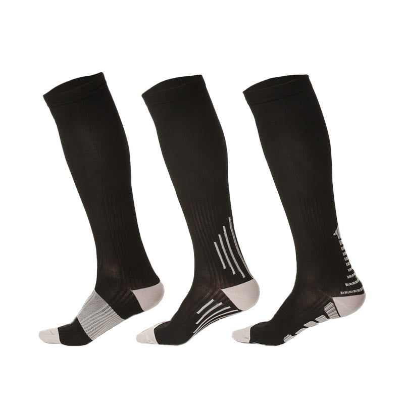 Plusock Sport Vertical Stripes Compression Socks(3 Pairs) - Multicolor - S/M - image 0