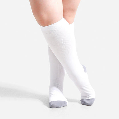 Plusock Plus Size Soft Bamboo Fiber Compression Socks - White - 4XL - image 17
