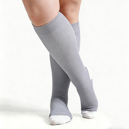 Plusock Plus Size Soft Bamboo Fiber Compression Socks - Grey - 4XL - image 12