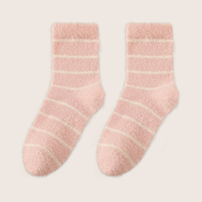 Plusock Thermal Double Fleece Sleep Socks(3 Pairs) - Pink - EU36-40(US3-7) - image 12