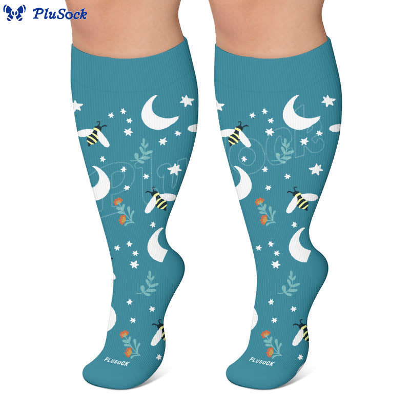 Plusock Plus Size Butterfly Bee Compression Socks(3 Pairs) - image 5
