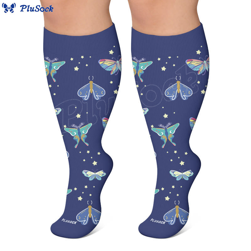Plusock Plus Size Butterfly Bee Compression Socks(3 Pairs) - image 4