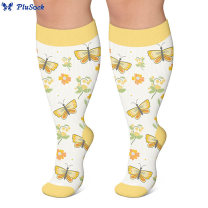 Plusock Plus Size Butterfly Bee Compression Socks(3 Pairs) - image 6