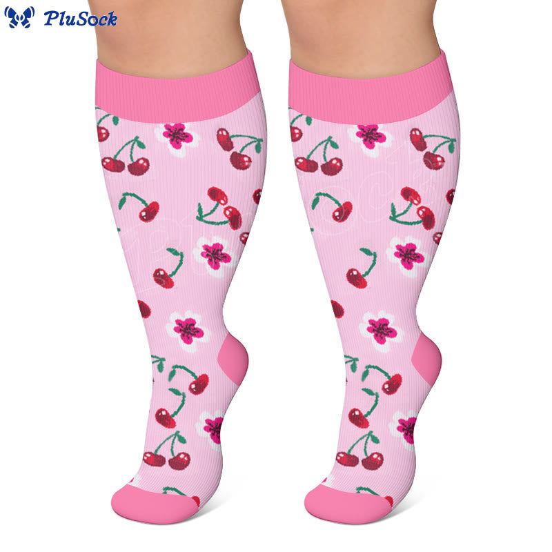 Plusock Plus Size Floral Touch Compression Socks - image 1