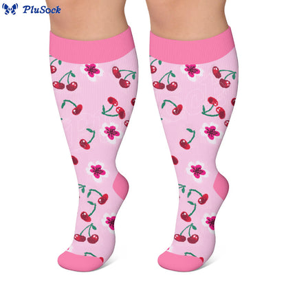 Plusock Plus Size Floral Touch Compression Socks - image 1
