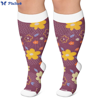 Plusock Plus Size Floral Touch Compression Socks - image 2