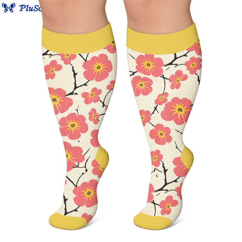 Plusock Plus Size Floral Touch Compression Socks - image 3