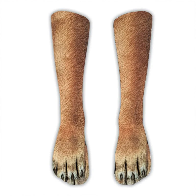 Plusock 3D Dog Paws Quarter Socks(2 Pairs) - Coffee - EU38-44(US5-10) - image 2