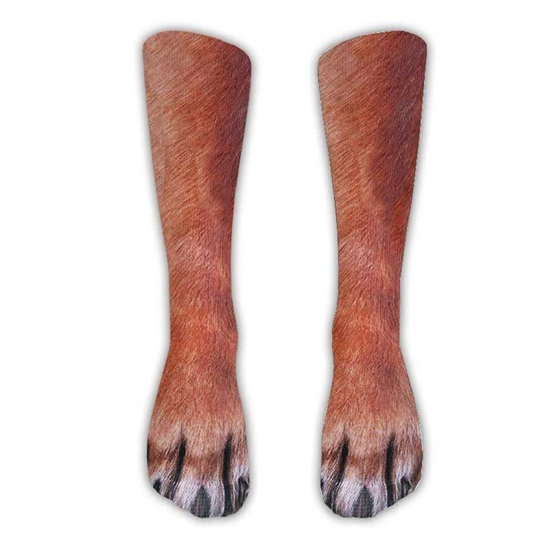 Plusock 3D Dog Paws Quarter Socks(2 Pairs) - Brown - EU38-44(US5-10) - image 1
