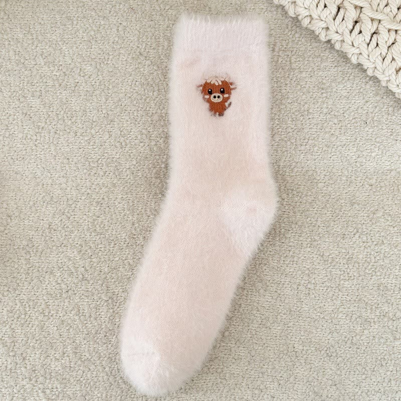 Plusock Cartoon Cow Quarter Socks(5 Pairs) - Pink - EU36-42(US3-8.5) - image 8