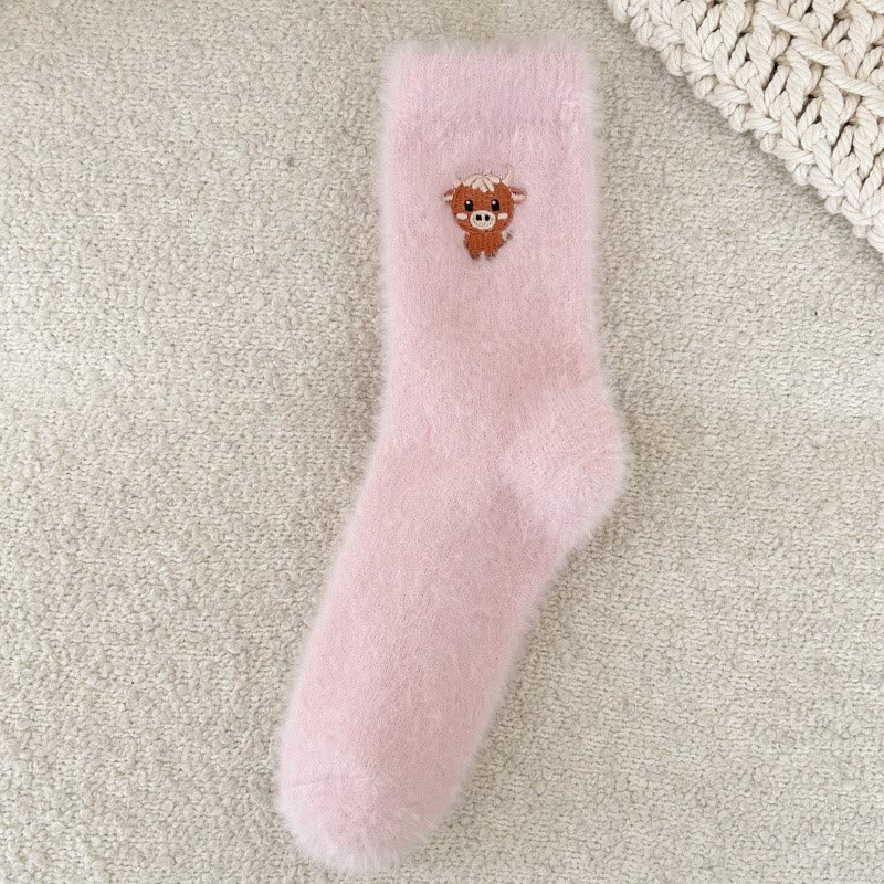 Plusock Cartoon Cow Quarter Socks(5 Pairs) - Purple - EU36-42(US3-8.5) - image 7