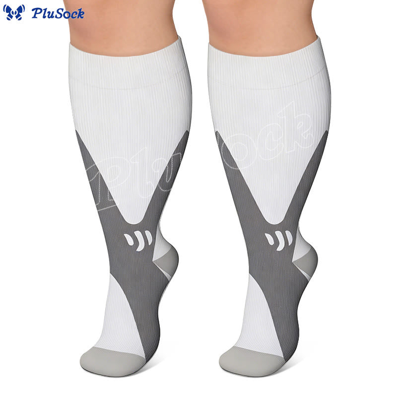 Plusock Plus Size Wide Calf Sports Compression Socks 2XL-7XL(3 Pairs) - image 6