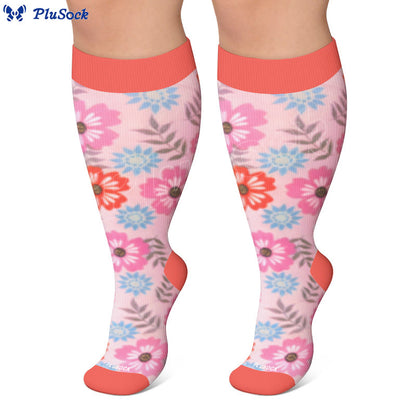 Plusock Plus Size Muted Blossom Compression Socks - image 6