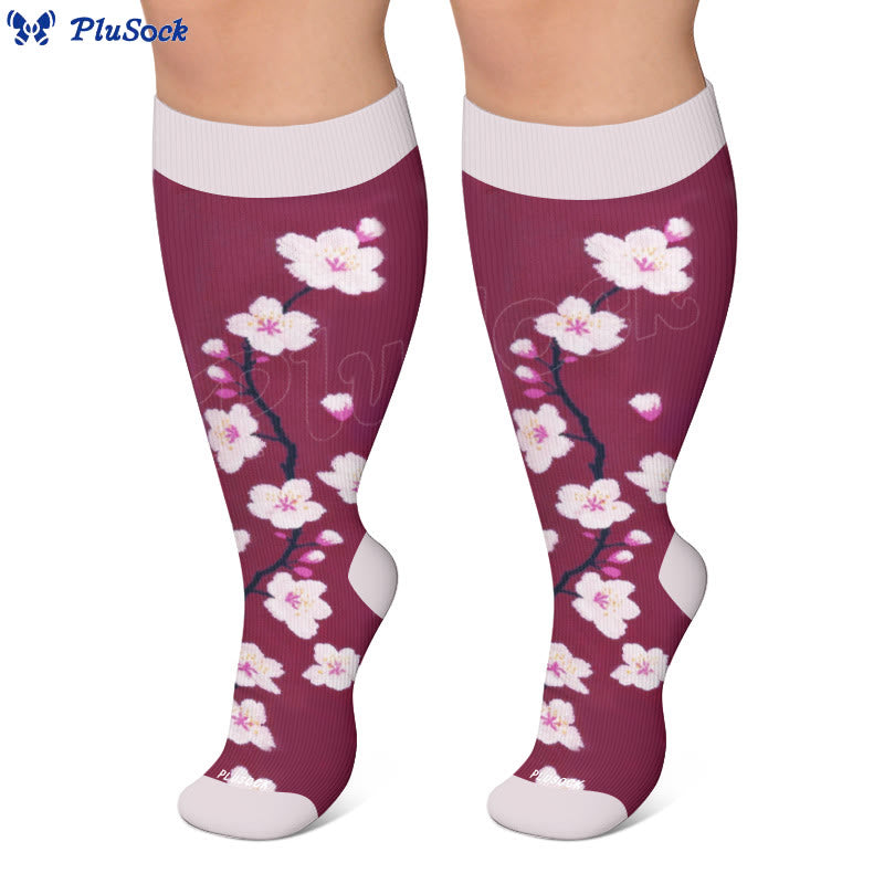 Plusock Plus Size Muted Blossom Compression Socks - image 5
