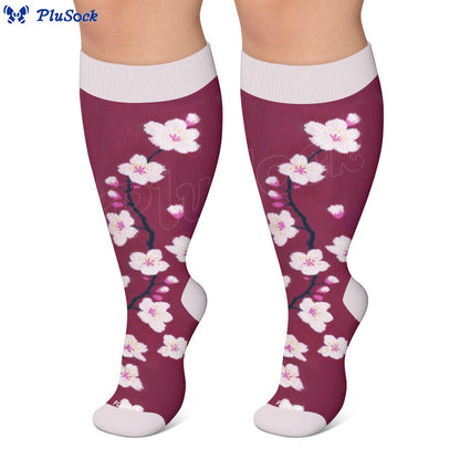 Plusock Plus Size Muted Blossom Compression Socks - image 5