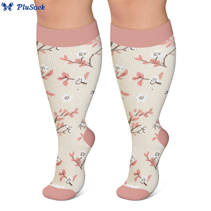 Plusock Plus Size Muted Blossom Compression Socks - image 7