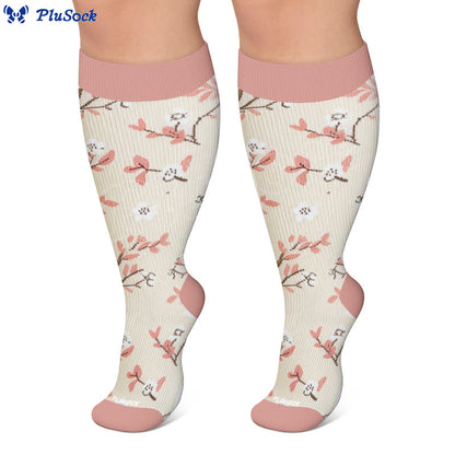 Plusock Plus Size Muted Blossom Compression Socks - image 7