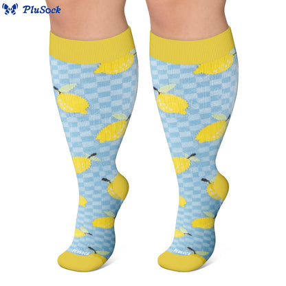 Plusock Plus Size Fruit Gingham Compression Socks - image 2