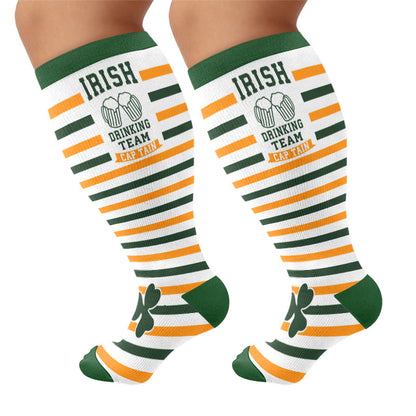 Plusock Plus Size Shamrock Compression Socks - Green(1 Pair) - 4XL - image 7