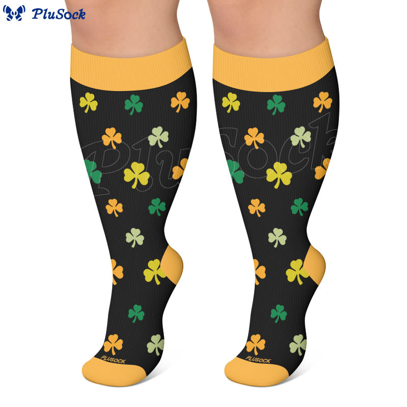 Plusock Plus Size Shamrock Print Compression Socks - image 2