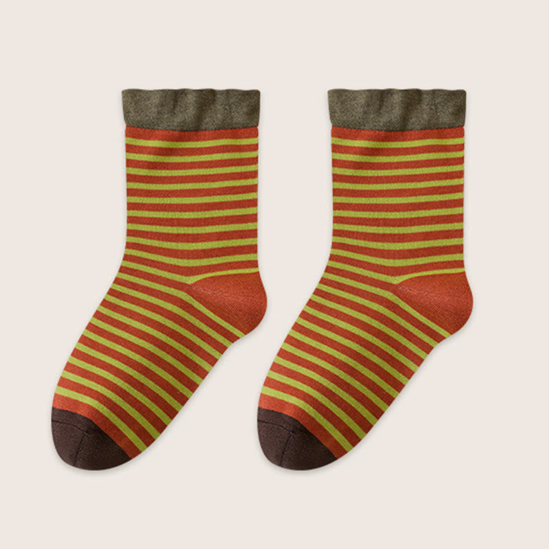 Plusock Wool Stripe Sleep Socks(2 Pairs) - Orange - EU39-45(US6-11) - image 15