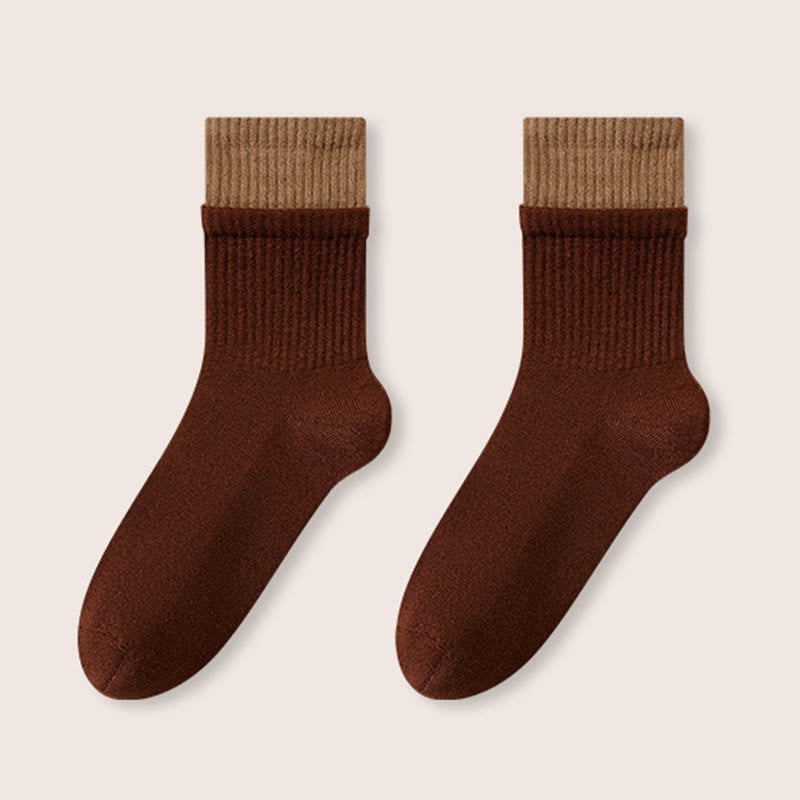Plusock Elastic Cuff Sleep Socks(2 Pairs) - Brown - EU36-40(US3-7) - image 12