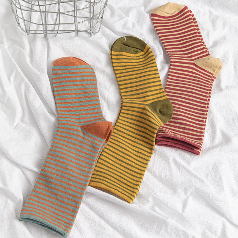 Plusock Color Blocked Stripes Sleep Socks(5 Pairs) - image 1