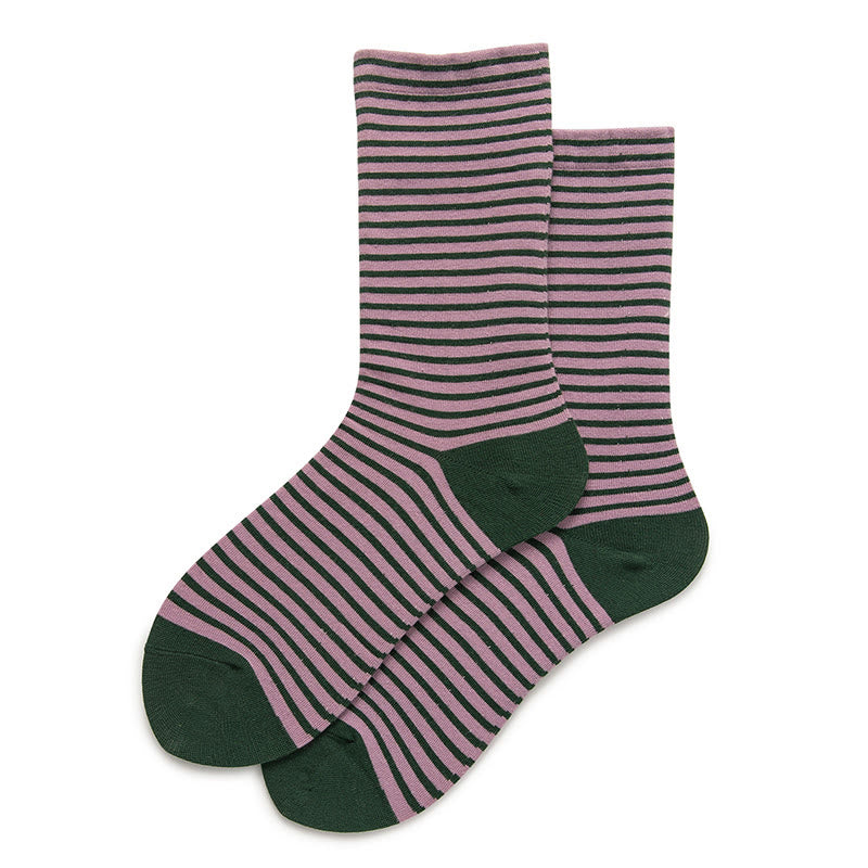 Plusock Color Blocked Stripes Sleep Socks(5 Pairs) - Purple - EU36-40(US3-7) - image 11