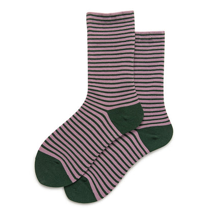 Plusock Color Blocked Stripes Sleep Socks(5 Pairs) - Purple - EU36-40(US3-7) - image 11