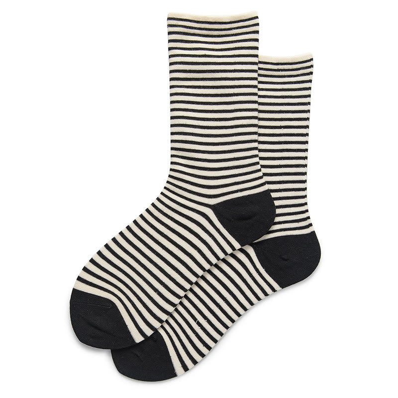 Plusock Color Blocked Stripes Sleep Socks(5 Pairs) - Black - EU36-40(US3-7) - image 7