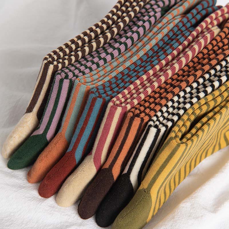 Plusock Color Blocked Stripes Sleep Socks(5 Pairs) - image 3