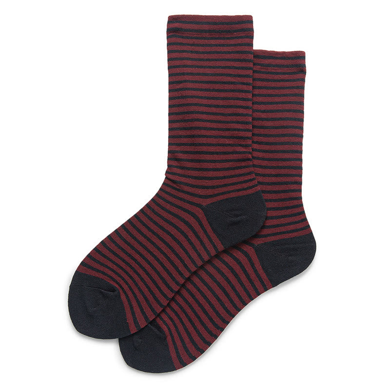 Plusock Color Blocked Stripes Sleep Socks(5 Pairs) - Wine - EU36-40(US3-7) - image 6