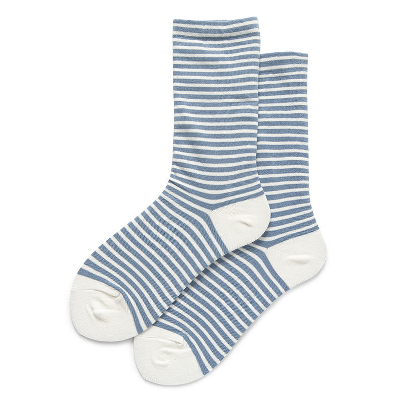 Plusock Color Blocked Stripes Sleep Socks(5 Pairs) - Blue - EU36-40(US3-7) - image 5