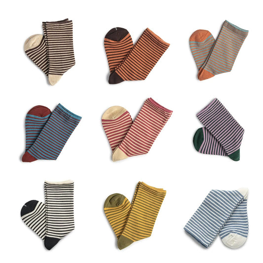 Plusock Color Blocked Stripes Sleep Socks(5 Pairs) - image 0