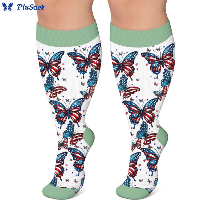 Plusock Plus Size Butterfly Bow Tie Compression Socks - image 3