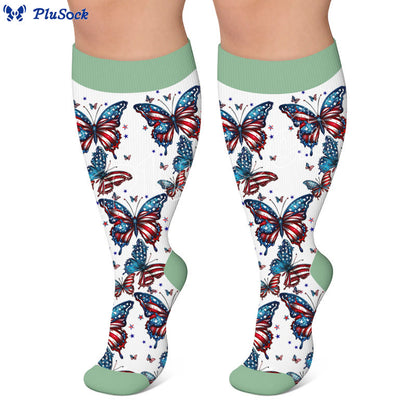Plusock Plus Size Butterfly Bow Tie Compression Socks - image 3
