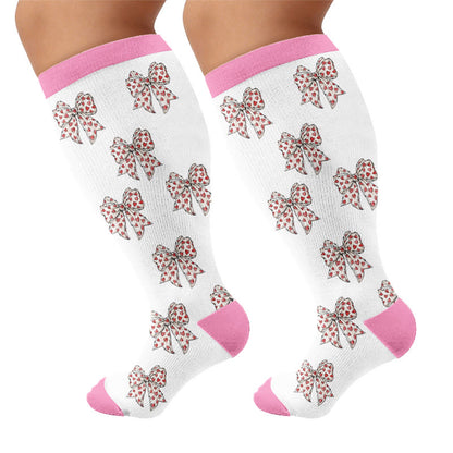 Plusock Plus Size Flag Butterfly Compression Socks - White - 4XL - image 5