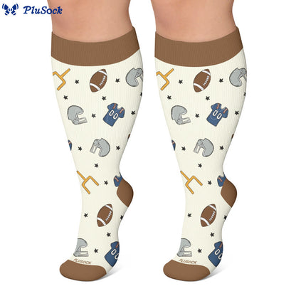 Plusock Plus Size Football Bow Tie Compression Socks - image 2