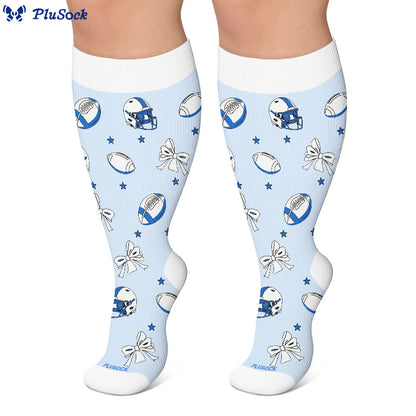 Plusock Plus Size Football Bow Tie Compression Socks - image 3
